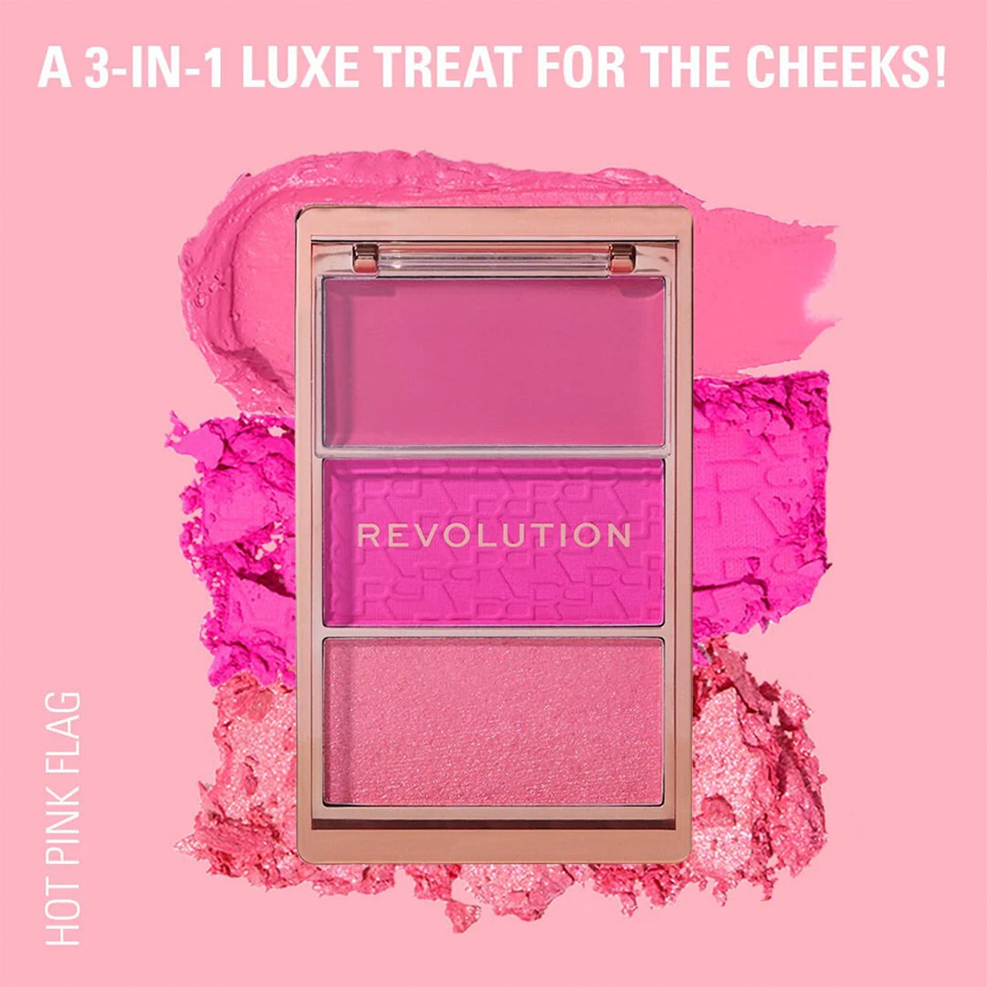 Makeup Revolution Blush Icon Palette - Hot Pink Flag - Distacart