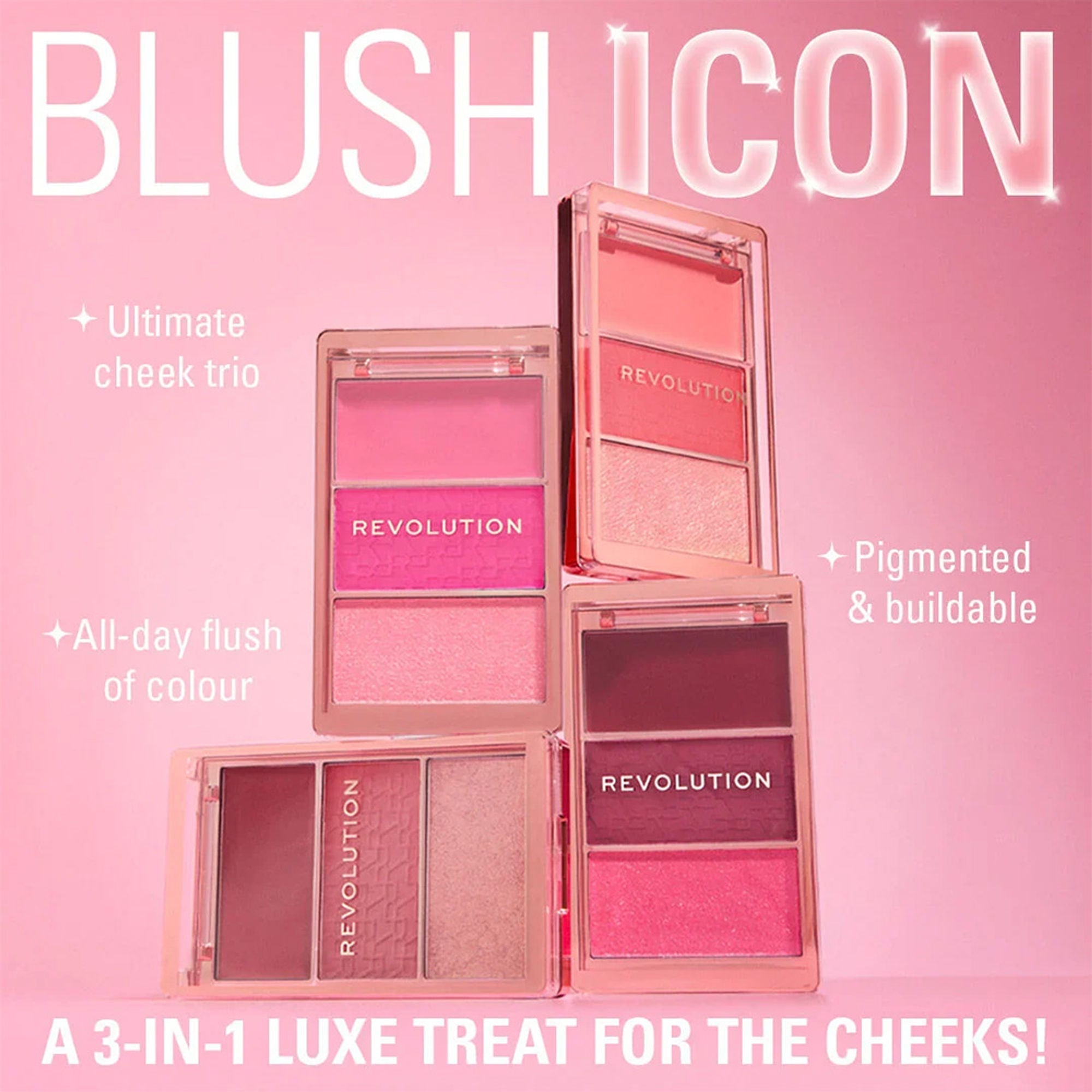 Makeup Revolution Blush Icon Palette - My Cherry Truth - Distacart