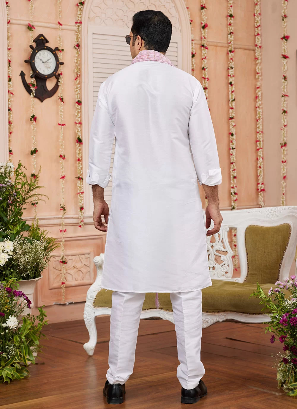 Raivat Ethnic Off White Colour Art Silk Kurta Pajama With Matching Dupatta