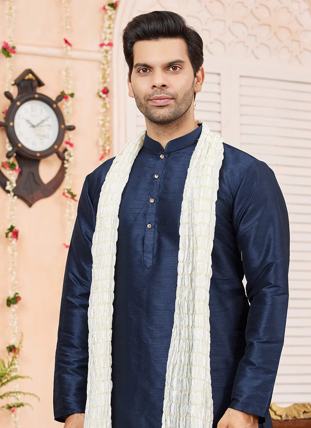 Raivat Ethnic Blue Colour Art Silk Kurta Pajama With Matching Dupatta