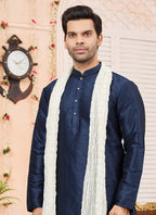 Raivat Ethnic Blue Colour Art Silk Kurta Pajama With Matching Dupatta