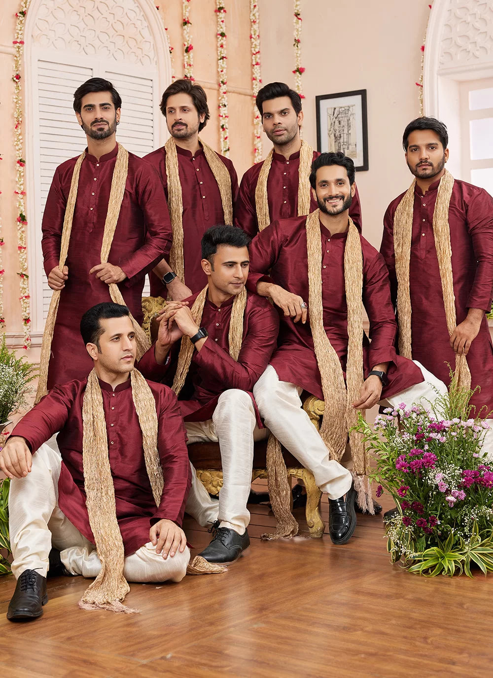 Raivat Ethnic Maroon Colour Art Silk Kurta Pajama With Matching Dupatta