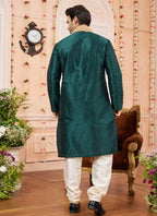 Raivat Ethnic Green Colour Art Silk Kurta Pajama With Matching Dupatta
