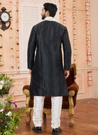 Raivat Ethnic Black Colour Art Silk Kurta Pajama With Matching Dupatta