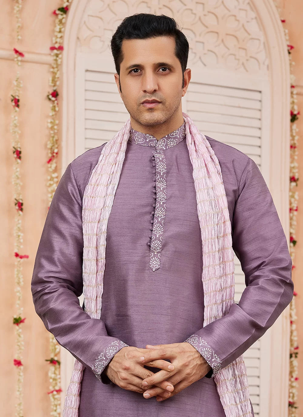 Raivat Ethnic Onion Pink Colour Art Silk Kurta Pajama With Matching Dupatta