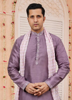 Raivat Ethnic Onion Pink Colour Art Silk Kurta Pajama With Matching Dupatta