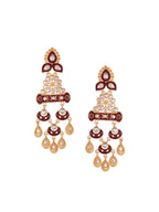 Shoshaa Red Contemporary Drop Earrings - Distacart