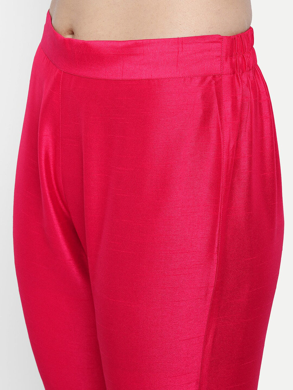 Janasya Pink Kurta with Trousers & With Dupatta - Distacart