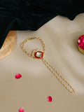 Ruby Raang Gold Red Meenakari Kundan Haath Phool - Distacart