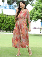 Juniper Multi Chiffon Festive Printed Flared Jump Suit For Women - Distacart