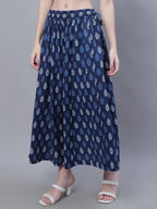 TAG 7 Women Mid-Rise Floral Printed Flared Ethnic Pure Cotton Palazzos