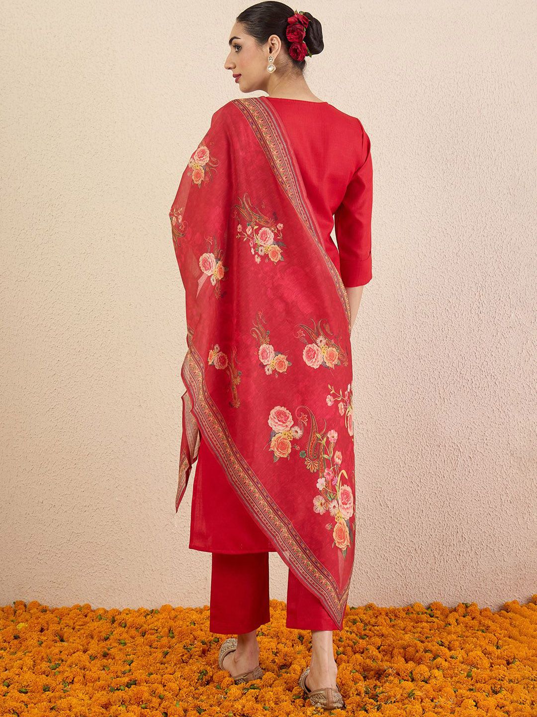 Indo Era Women Solid Kurta with Pyjama & Dupatta - Distacart