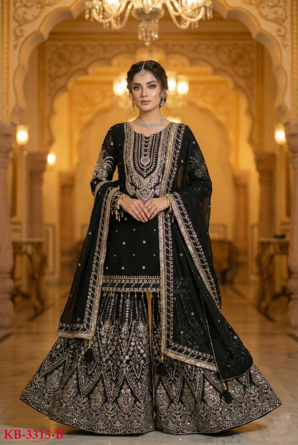 Anaita Black Georgette Stitched Suit With Embroidery & Sequence Work - Distacart