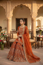 Anaita Orange Georgette Stitched Suit With Embroidery & Sequence Work - Distacart
