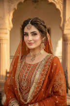 Anaita Orange Georgette Stitched Suit With Embroidery & Sequence Work - Distacart