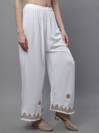 TAG 7 Women Ethnic Motifs Hem Design Flared Palazzos