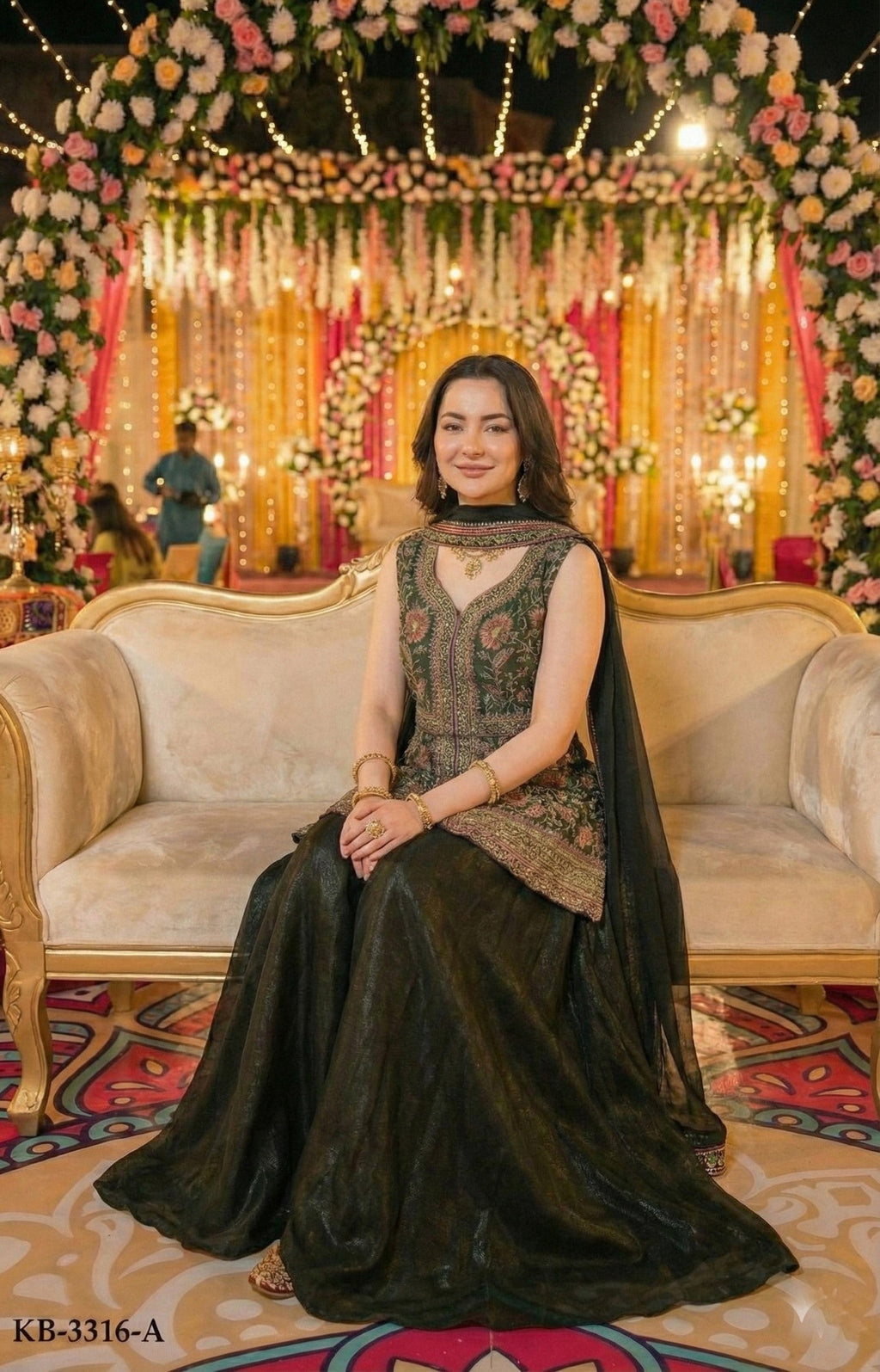 Anaita Mehendi Georgette Stitched Suit With Multi Embroidery & Sequence Work - Distacart