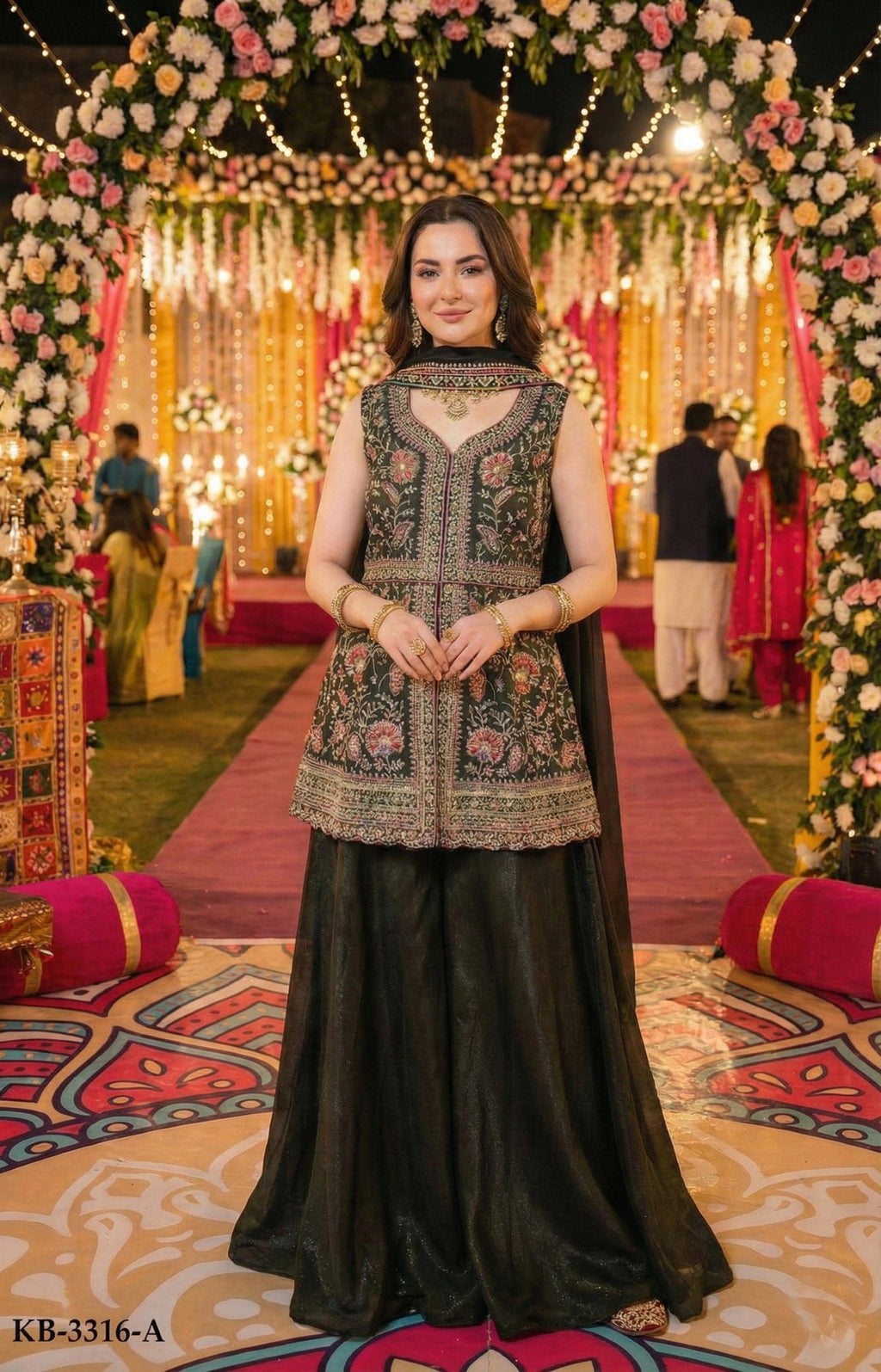 Anaita Mehendi Georgette Stitched Suit With Multi Embroidery & Sequence Work - Distacart
