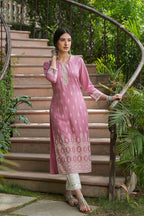 Juniper Onion Pink Rayon Festive Printed Straight Kurta For Women - Distacart