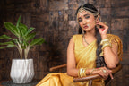 Vardha Tuscan Yellow Golden Zari Kanjeevaram Silk Saree