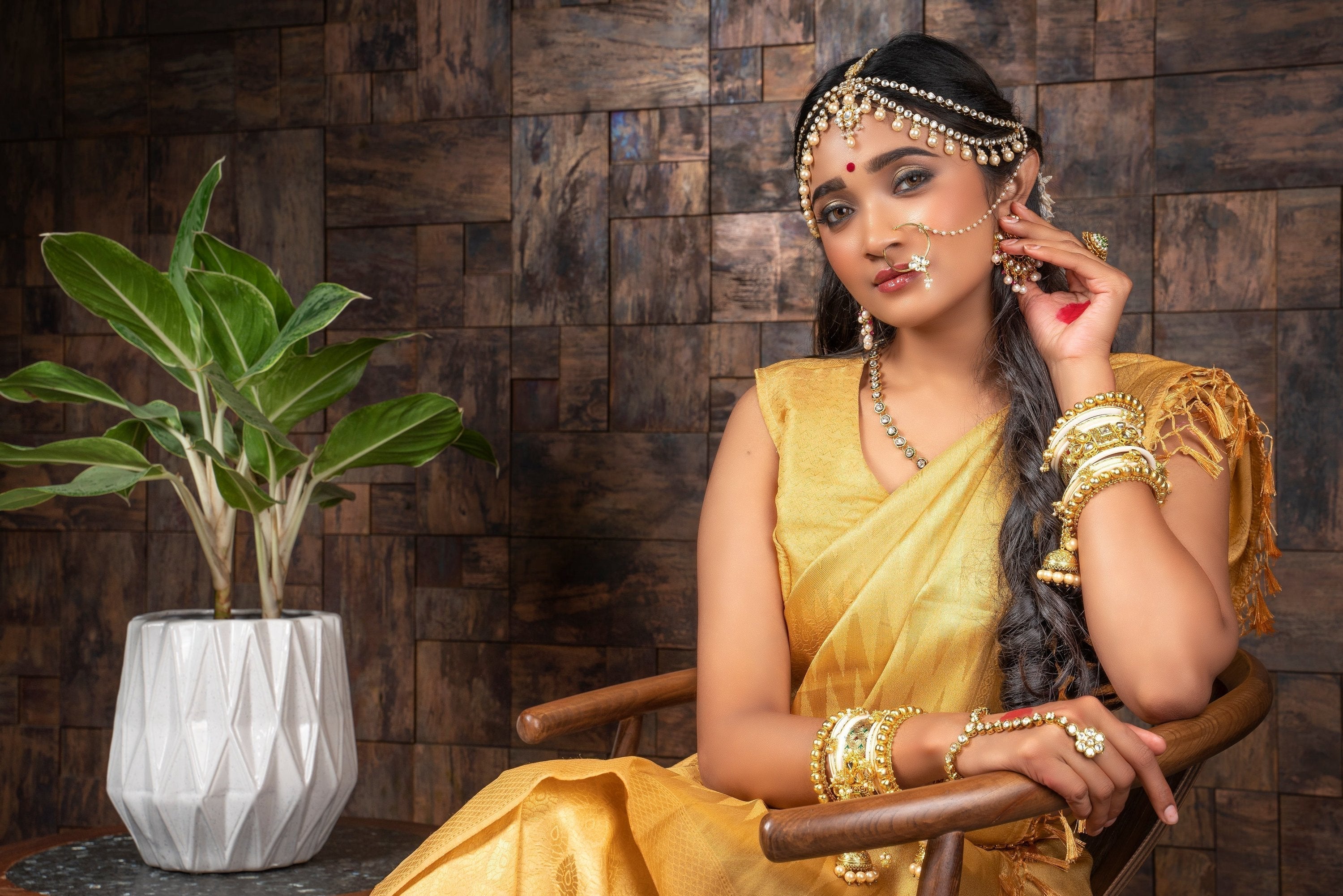 Vardha Tuscan Yellow Golden Zari Kanjeevaram Silk Saree