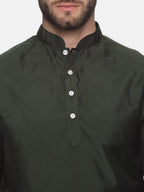 Sethukrishna Men Green Striped Kurta with Dhoti Pants - Distacart