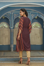 Juniper Brown Georgette Festive Printed Straight Kaftan For Women - Distacart