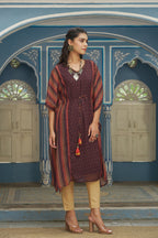 Juniper Brown Georgette Festive Printed Straight Kaftan For Women - Distacart