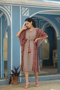 Juniper Cream Georgette Festive Printed Straight Kaftan For Women - Distacart