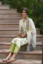 Juniper Green Rayon Casual Wear Printed Straight Kurta Pant Dupatta Set - Distacart