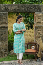 Juniper Skyblue Muslin Festive Wear Mirror Work Straight Kurta - Distacart