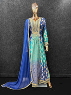 Anaita Blue Chinon Stitched Anarkali Suits With Embroidery & Sequence Work - Distacart