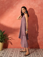 InWeave Mauve Lurex Short Palazzo Kurta Set