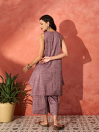 InWeave Mauve Lurex Short Palazzo Kurta Set