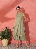InWeave Olive Lurex Short Palazzo Kurta Set