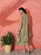 InWeave Olive Lurex Short Palazzo Kurta Set