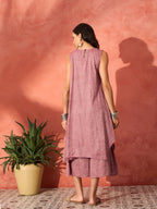 InWeave Wine Lurex Short Palazzo Kurta Set