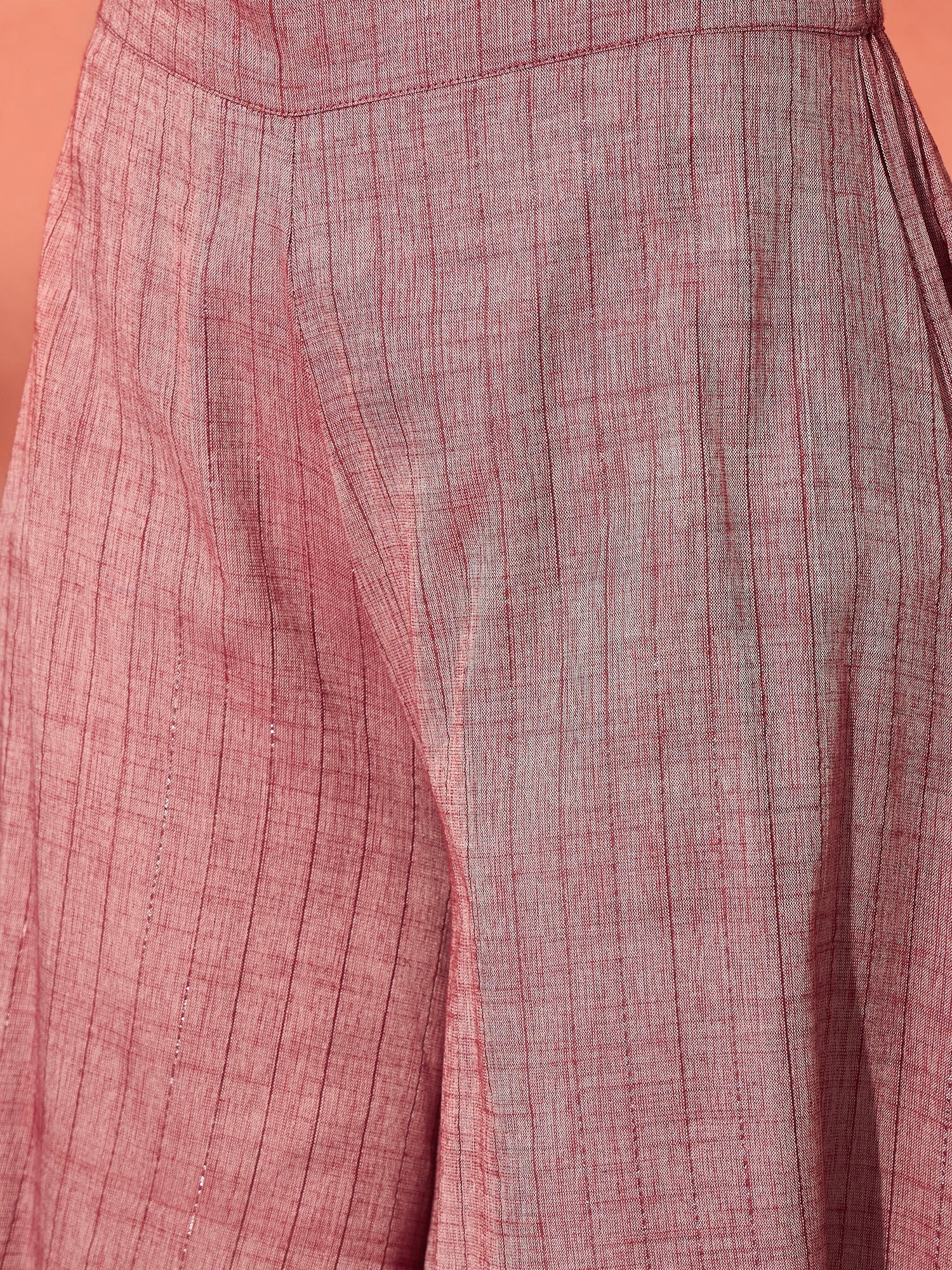 InWeave Wine Lurex Short Palazzo Kurta Set
