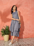 InWeave Blue Lurex Short Palazzo Kurta Set