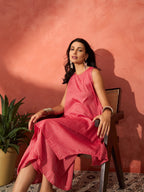 InWeave Red Lurex Short Palazzo Kurta Set