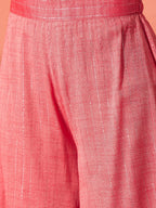 InWeave Red Lurex Short Palazzo Kurta Set