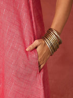 InWeave Red Lurex Short Palazzo Kurta Set