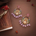 Tehzeeb Creations Purple Beads Multi Colour Earrings - Distacart