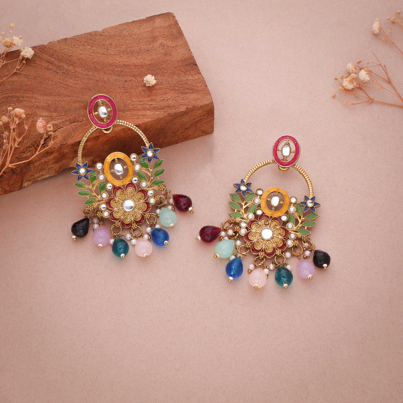 Tehzeeb Creations Multi Beads Multi Colour Earrings - Distacart