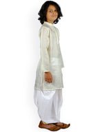 Sethukrishna Boys Cream & White Coloured Kurta with Dhoti Pants