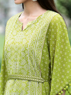 Juniper Green Georgette Festive Bandhej Printed Straight Kaftan For Women - Distacart