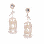 Tehzeeb Creations Gold-Polished Parrot Design Earrings - Distacart