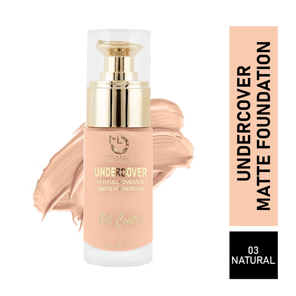 Matt Look Undercover 24Hr Full Coverage & Oil Control Matte Foundation - Natural