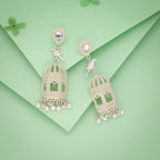 Tehzeeb Creations Gold-Polished Parrot Design Earrings - Distacart