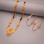 Tehzeeb Creations Gold-Polished Mangalsutra With Pair Of Bangle - Distacart